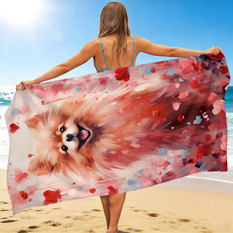 1Pc Pomeranian Heartland Beach Towel Quick Dry Multiuse For Beach Pool Gym Yoga Home Travel Christmas Halloween Xmas Gift G1167