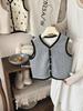 88301 Kids' Fashionable Fleece Vest - 2025 Autumn/Winter Warm Sleeveless Jacket