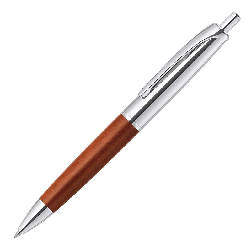 

zebra oil ballpoint pen fillale wood Knock type 0.7 silver P-BA76-WDS
