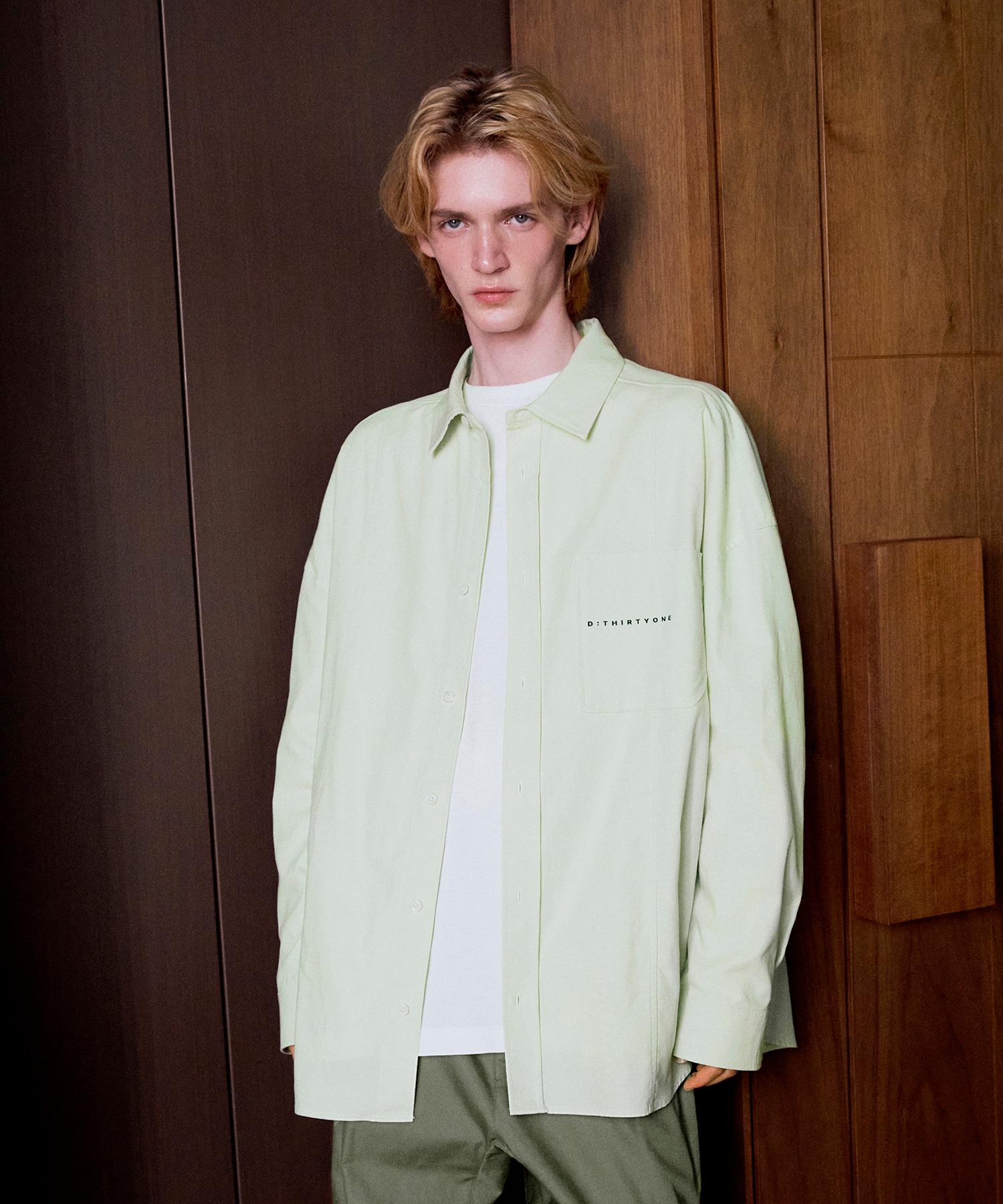 Dirty One Embroidered Oxford Shirt (Apple Green) 3