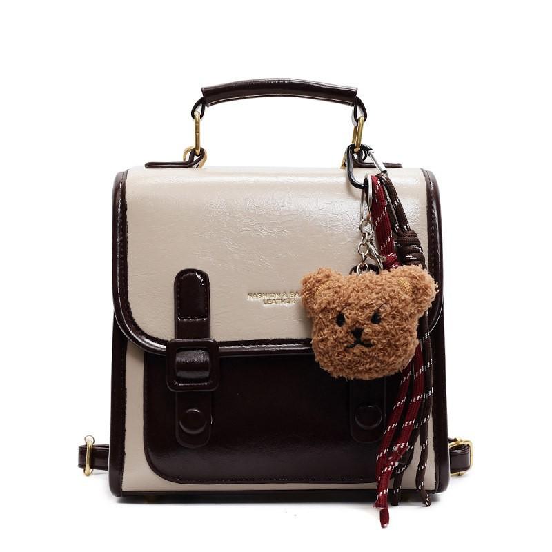 Backpack Women's 2026 New Niche Design Retro Stereotype PU Fashion Versatile Small Backpack Women's Bag