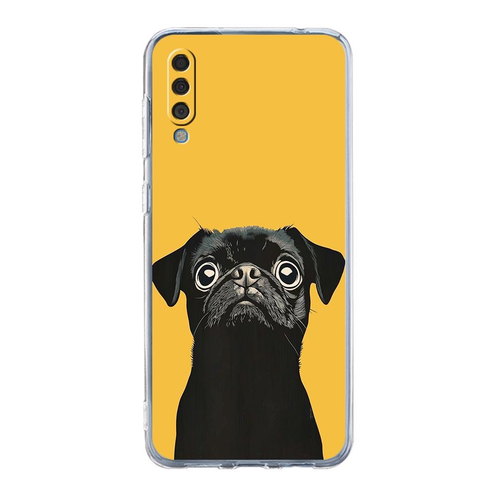 Phone Case For Samsung A56 A36 A26 A16 A14 A12 A22 A32 5G A34 A42 A52 A54 A50 A70 A40 A20S A04S A06 Cover Animal Pug close up
