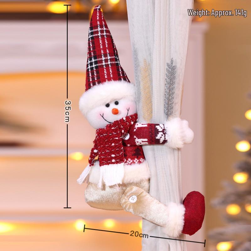 Kreativa julgardinsband: Snögubbe & Gammal Man Tecknade Prydnader