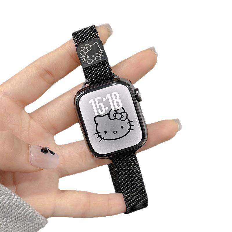KT Cat Skateboard Shoes Milan Magnetic Metal Thin Model Is Suitable for Apple Iwatch 10th Generation 9876se Watch Strap