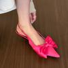 Summer Woman Leopard Print Flat Sandals Casual Pointed Toe Sweet Bow Sandals Slingbacks Comfortable Slip on Single Shoes Women