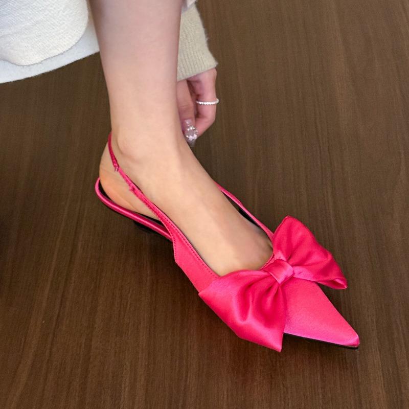 Summer Woman Leopard Print Flat Sandals Casual Pointed Toe Sweet Bow Sandals Slingbacks Comfortable Slip on Single Shoes Women