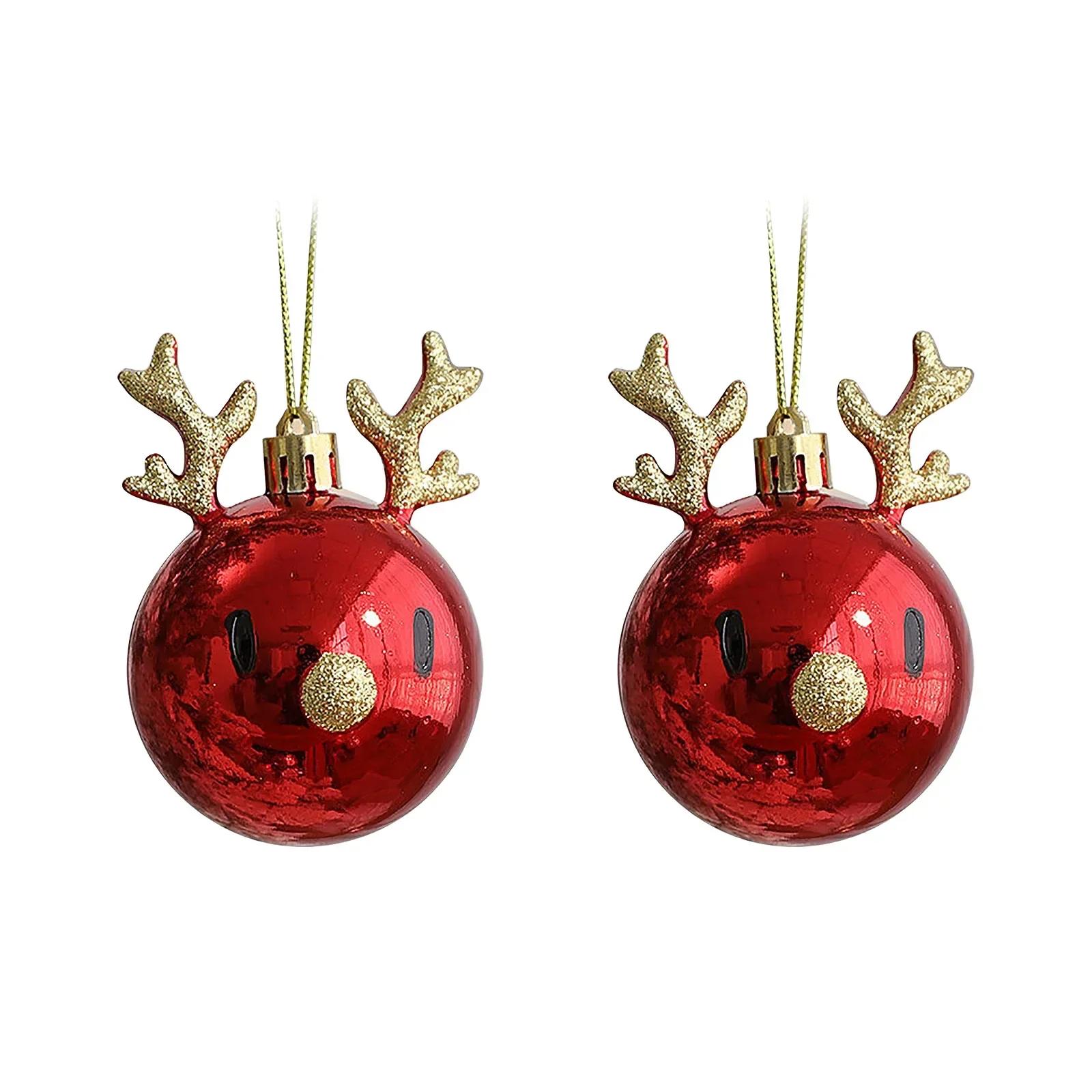 

Christmas Decoration Elk Deer Ceiling Pendant Hanging Ball Decorations 2 Elks Diameter Balls Scene Layout Drop Shot Ornament