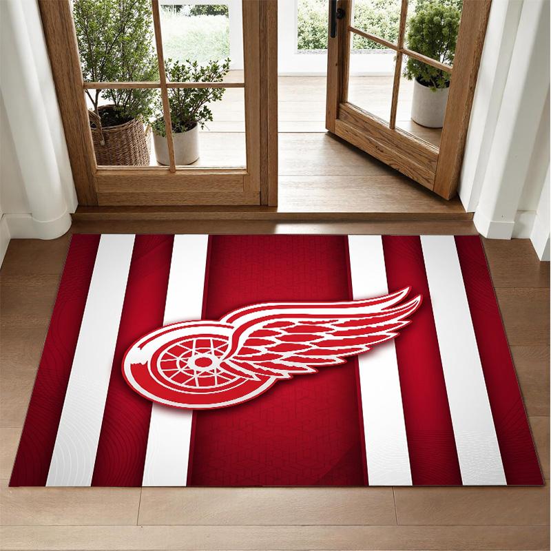 Detroit Red Wings Design Kristall-Samt-Teppich Weich Dekorative Matte für Schlafzimmer Eingang