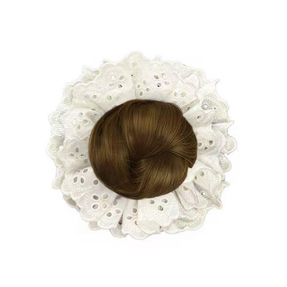 Women's Lace Bud Wig Clip Korean Style Hair Artifact Bun Bag Lace Hairpiece Clip Ponytail Base L4B2