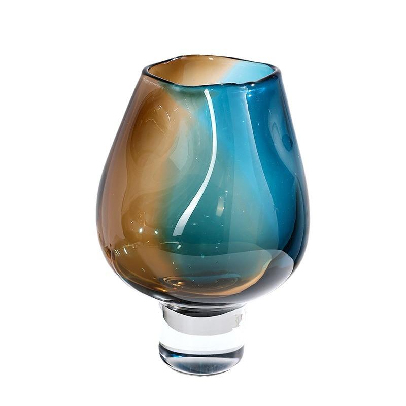 Glass Vase Colored Gradient Transparent Glass Bottle Flower Vase Tall Terrarium Flower Arrangement Home Decoration Accessories