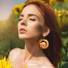 Chic Pumpkin Puppy Acrylic Earrings: Creative Design with High-End Appeal