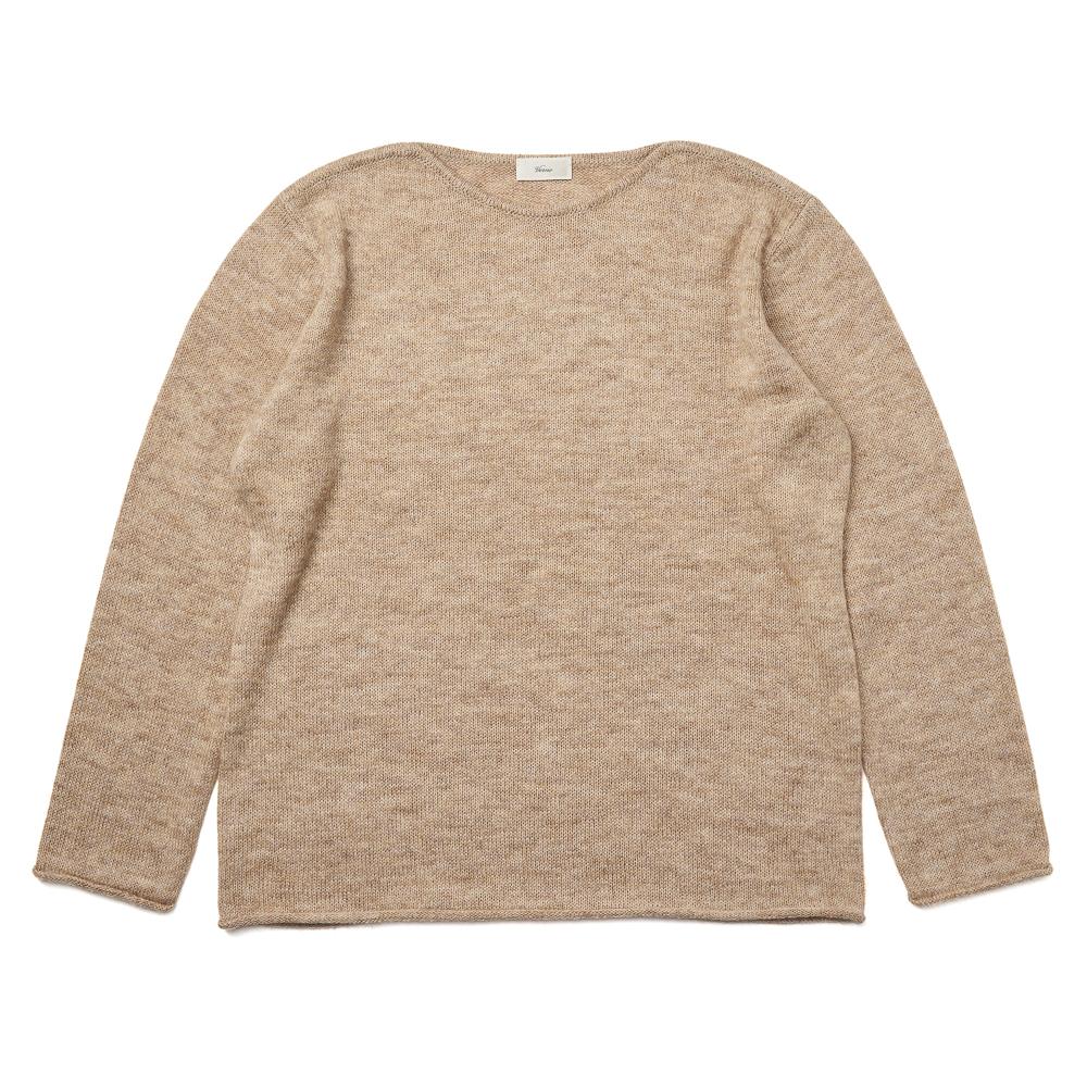 Berno [Casual] Alpaca Piping Crew-Neck Knit Beige M