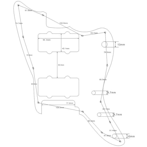 Guitar Pickguard for Squier Affinity Jazzmaster Guitar Pickguard Scratch Plate (3-Ply White)