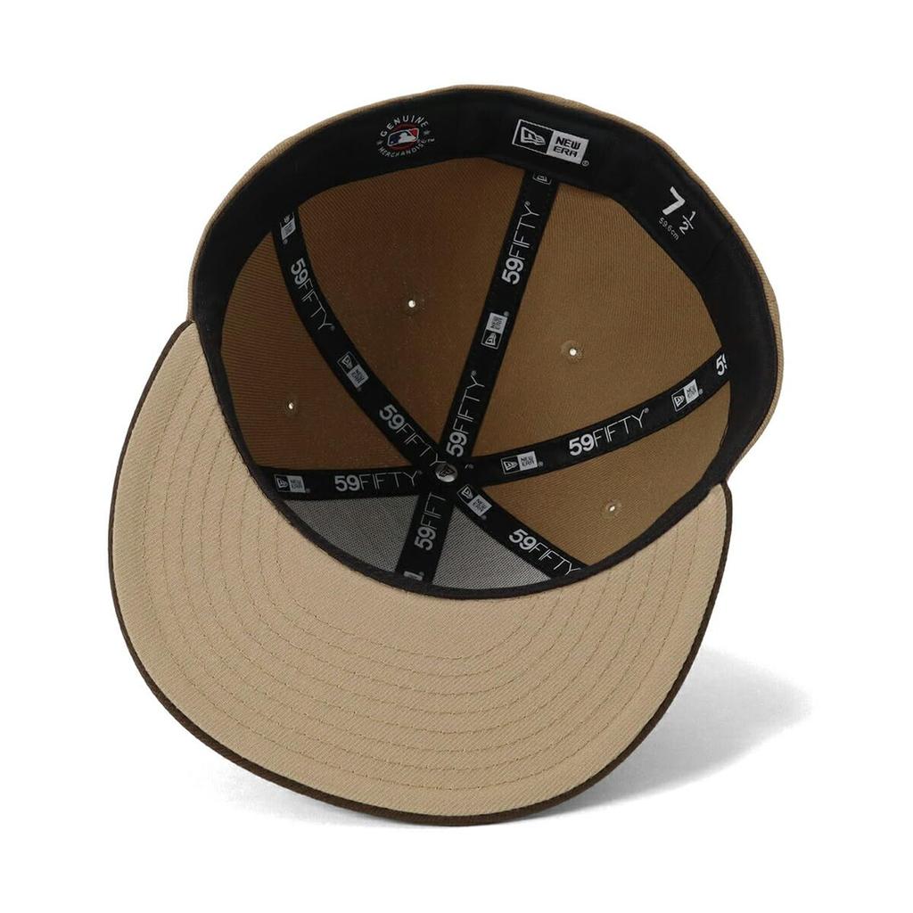 New Era 59FIFTY Cap MLB New York Yankees NY Beige Under Exclusive to and Flat Streetwear Travel Sun Gift Idea (70900050, NER35C4807) Khaki/Walnut