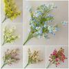 Artificial Gypsophila Baby Breath Flowers, Soft Plastic Realistic Fake Floral Design, For Home Wedding Bouquet & Photo Props