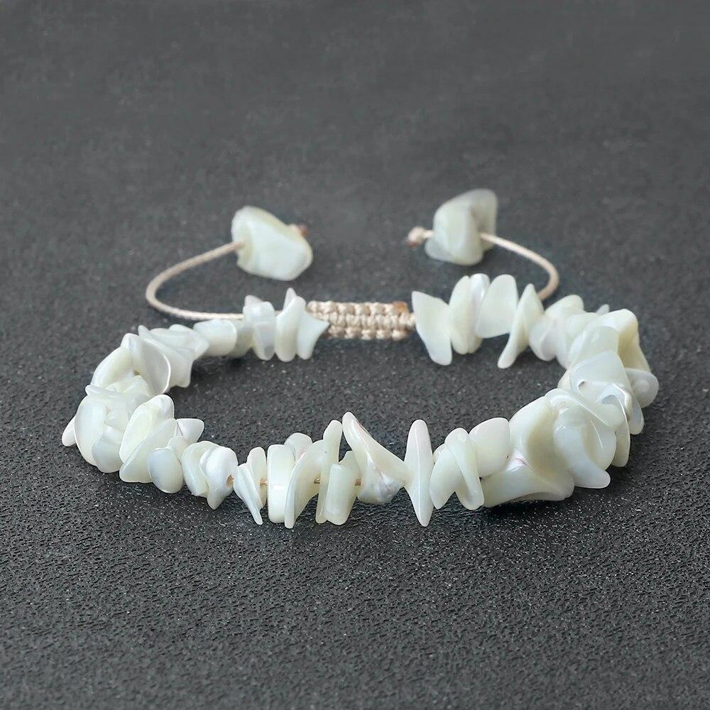 2023 Bohemia Natural Shell Bracelet for Women Men Irregular Beach Handmade Adjustable Size Bangle Fashion Jewelry Halloween Gift