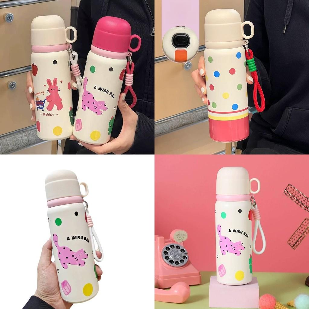 Cute Childrens Insulated Water Bottle With Smart Temperature Display For School And Travel Use