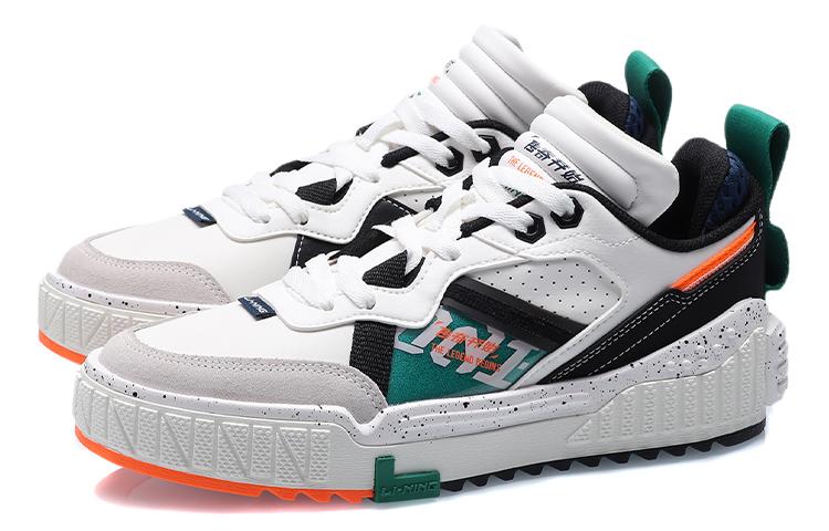 Li Ning 001 UNBLOCK Skateboard Shoes Women's Low Top White/Green AGCQ232-1