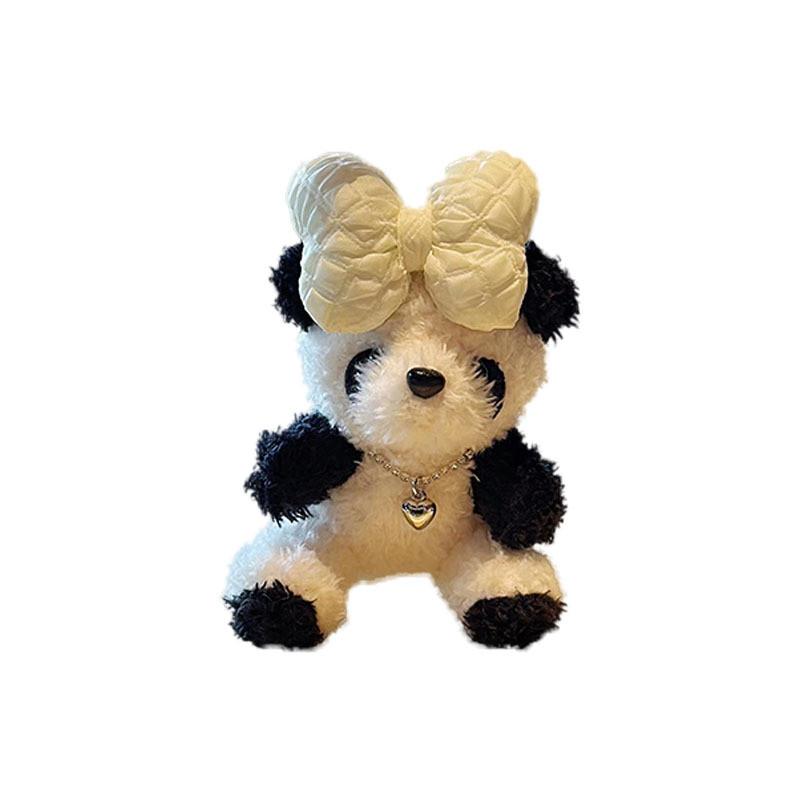 Delightful Tie Bow Panda Plush Keychain Cute Soft Key Ring Ideal For Creative Gifts