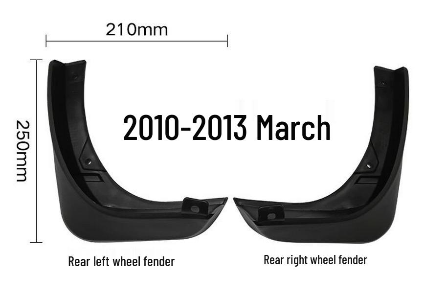 Custom Leather Mudguards for 2010-2013 Nissan Micra K13