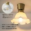 compact glass ceiling light with milky brass suction E26 LED Ideal for and other ceiling Bulb not Stylish, white, flower-shaped design, cup, base,
