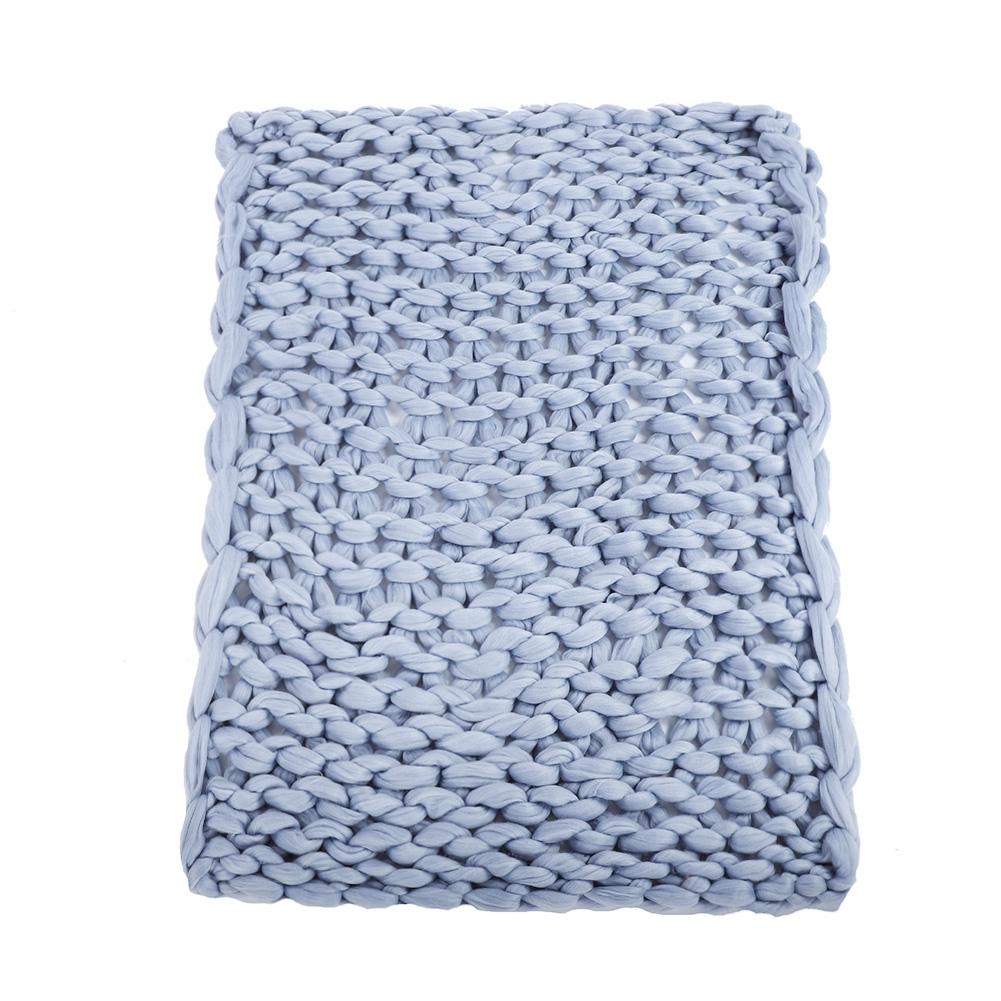 Knitted Chunky Plush Sofa BLANKET Warm Soft Super Big Bulky (Pink 100 * 120cm / 39.4 * 47.2in)