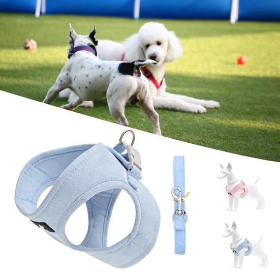 suede dog harness