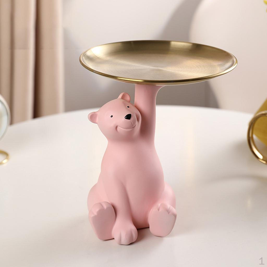 Bärenfigur Schmuckablage Dekorative Statue Skulpturen Ornament Tierskulptur Zuhause Tisch