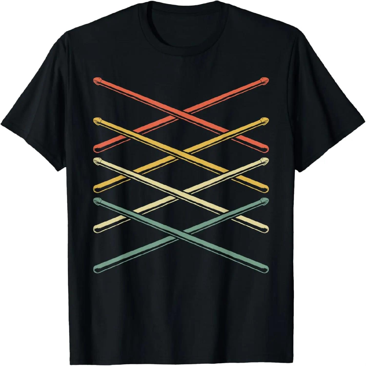 Retro Drumsticks Percussion Music Drummer Gift Drums T-Shirt S