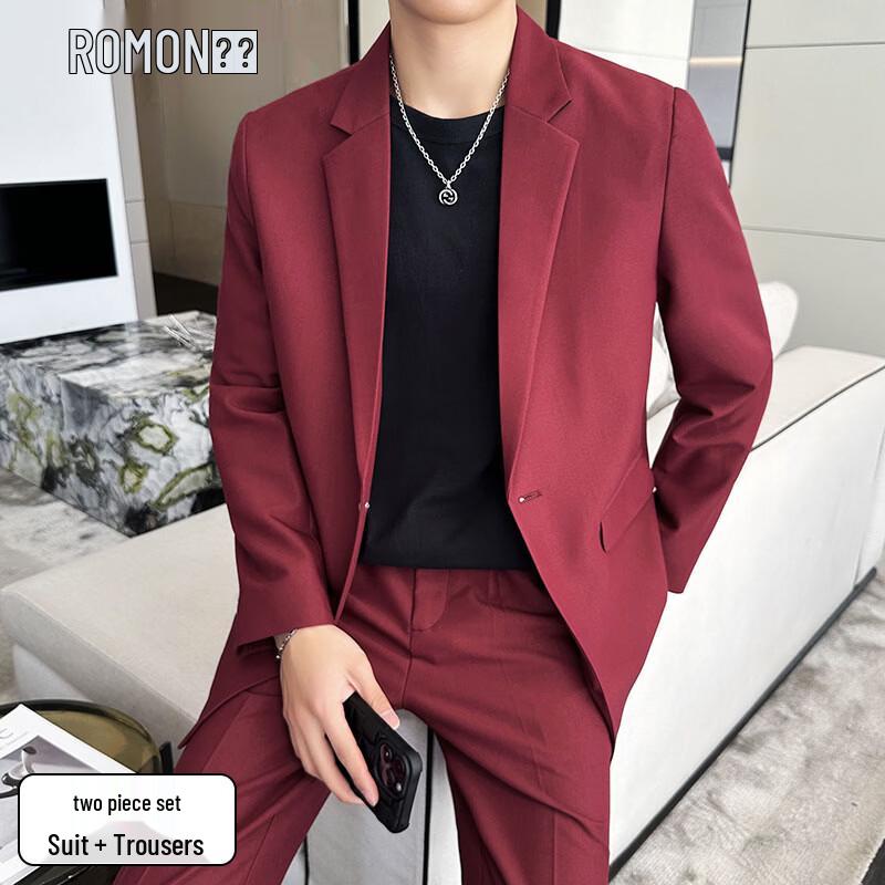 ROMON Men s Seven-Sleeve Business Suit Set 2XL