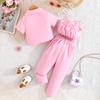 Frühlings- und Herbstanzug für Mädchen, rosa Anzug + Hose, Geburtstags-/Gastgeber-/Auftrittskleid