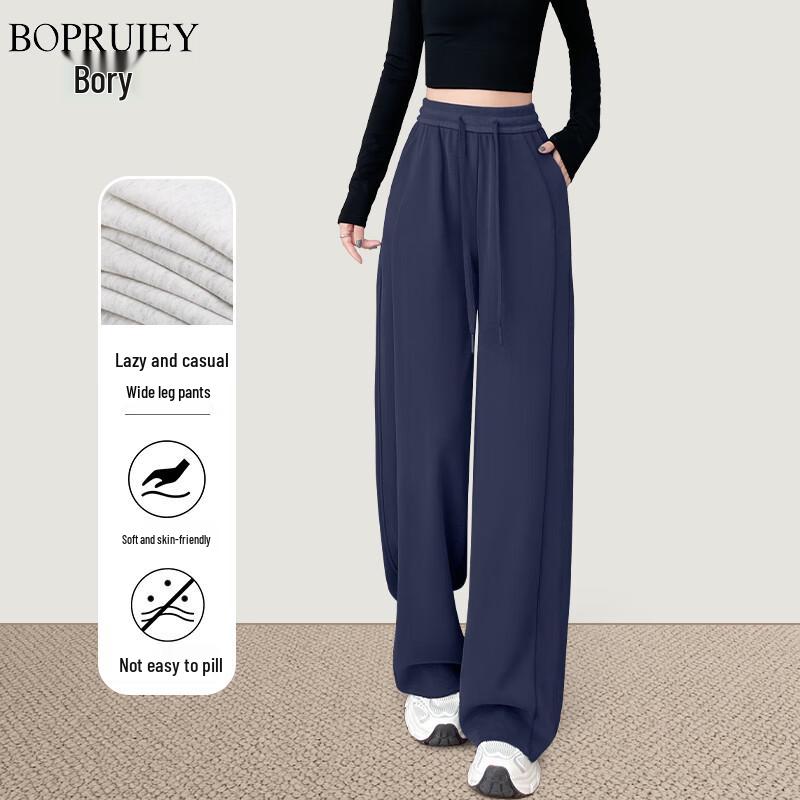 

Women s 2025 Ribbed High-Waist Wide-Leg Casual Pants L
