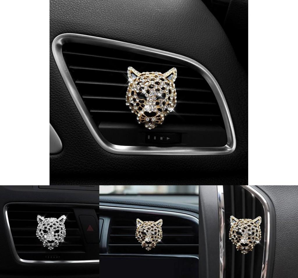 Neuer Leopard Auto-Lüftungsschlitz Parfüm Aromatherapie Clip Mit Diamant Leopardenkopf Personalisierte Auto-Innenraumdekoration