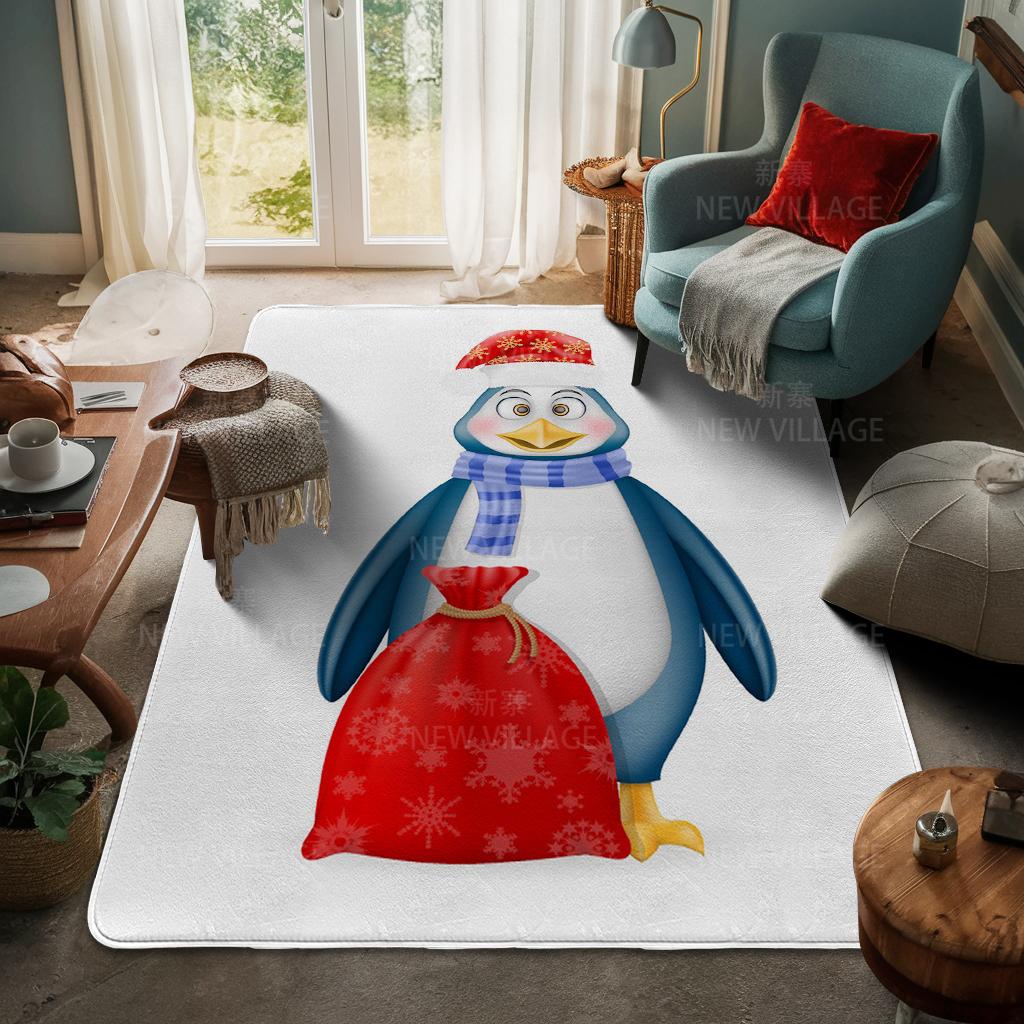 House Entrance Carpet Home Door Mat Living Room Bath Foot Bathroom Non-slip Water Absorption Rugs Bath Merry Christmas Winter