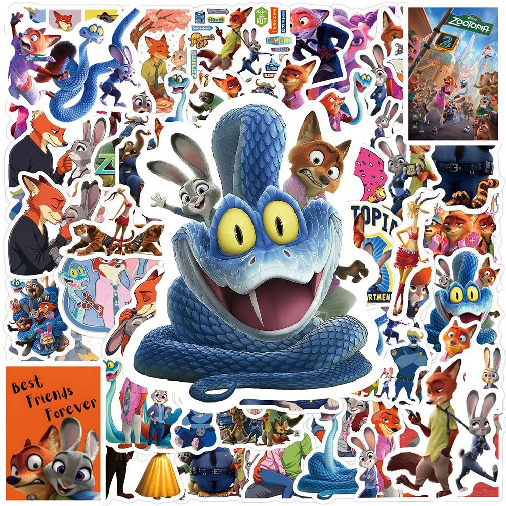 60-120PCS Zootopia Sticker Cartoon Water Resistant Vinyl Cards Stickers Designed for Boys Girls Water Bottles Laptop Suitcase Designed for Celebration