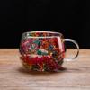 Creative Double-Layer High Borosilicate Glass Cup with Real Dried Flowers, Ideal for Milk or Juice