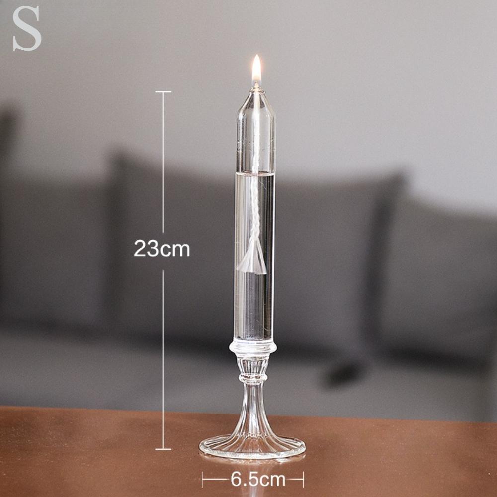 

Nordic Candle Lamp Glass Oil Lamp Home Creative Transparent Smokeless Glass Oil Lamp Romantic Candlelight Dinner Ornaments