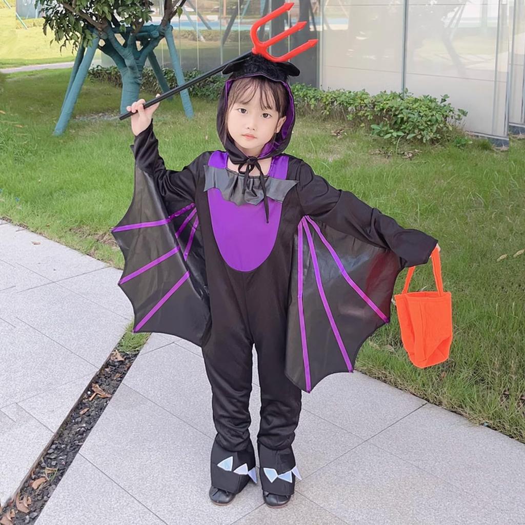 Halloween Cosplay Costume for Boys and One Stage Clothes [CSILOVEE] Kids, Girls, Bat, Kids, Piece, Tuxedo, Wings, 3-Piece Set, Costume, Devil,