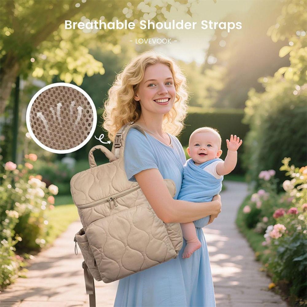 Waterproof Diaper Bag Backpack 3 In 1 Mom Backpack Professional Travel Diaper Bag  Stroller Outings