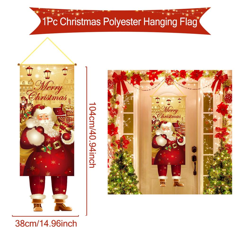Christmas Hanging Flag Banner Merry Christmas Decor For Home 2025 Xmas Ornament Decor Navidad Kerst Natal Noel NewYear Gift 2025