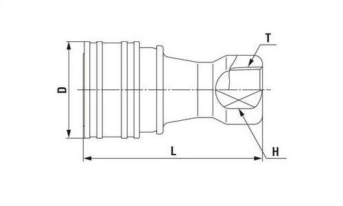 Cuplaj SP de presiune medie Nitto Kohki tip A, soclu x total 88 mm, pentru montare cu filet exterior, 1 bucată, 6S-A-FKM-SUS304, lungime R3/4