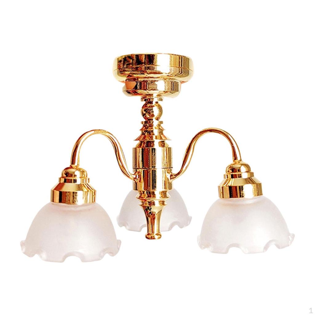 Dollhouse Chandelier Hanging Lamp Easy Installation DIY Supplies Handmade Miniature for