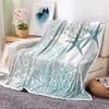 NYMB Coral Seashell Starfish Throw Blanket, Coastal Ocean Beach Theme Fuzzy Blanket, Kids Blue Decorative Soft Cozy Flannel Blanket for Summer Home