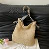 Large capacity woven bag women's versatile new casual shoulder straw bag seaside vacation beach bag