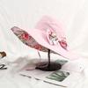Bowknot Sun Protection Cap Double Side Wear Fisherman Hats Floral Collapsible Sunhat  Outdoor