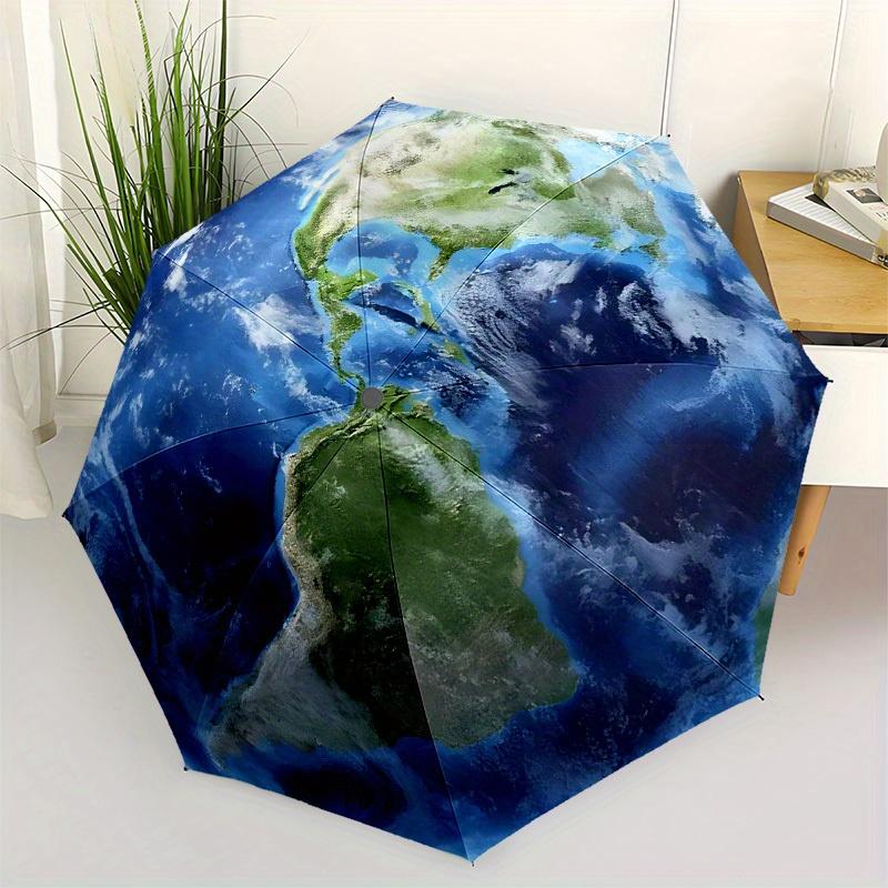 

1pc Earth from Space Umbrella with Plastic Handle,Suitable for All Seasons Home Travel Outdoor UmbrellaB1665