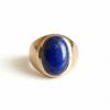 Natural Oval Lapis Lazuli Ring, 925 Sterling Silver Ring, Lapis Signet Ring, Unisex Everyday Wear Jewelry