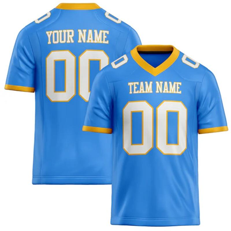 Customized Team Name Number Name Rugby T-shirts Personalized DIY Electric Blue Mens Sports T Shirt Loose Quick Dry Team Uniforms
