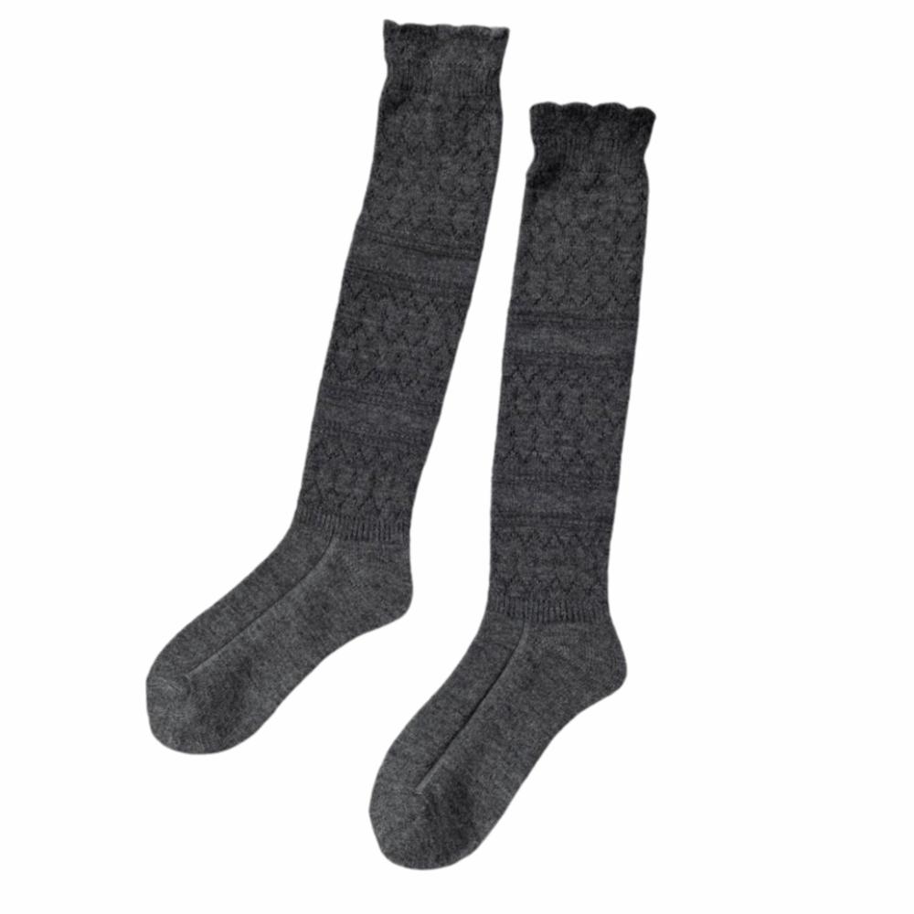 Solid Color Autumn Knitted Socks Elastic Comfortable Women's Long Socks Thicken Breathable Girl's Stacked Socks Autumn/Winter