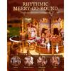 Rolife Klassische Karussell-Spieluhren Einfach zu montieren 3D-Holzpuzzle Bewegliches Design mit Licht Weihnachtsgeschenke für die Familie